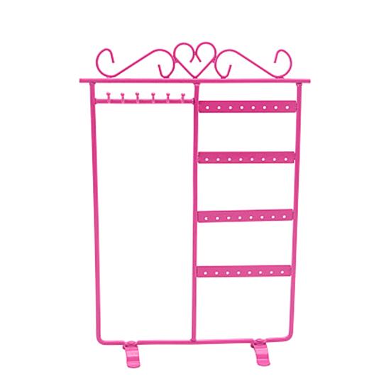 32 Holes 6 Hooks Necklace Hang Stand Holder 4 Tiers Jewelry Show Rack Organizer