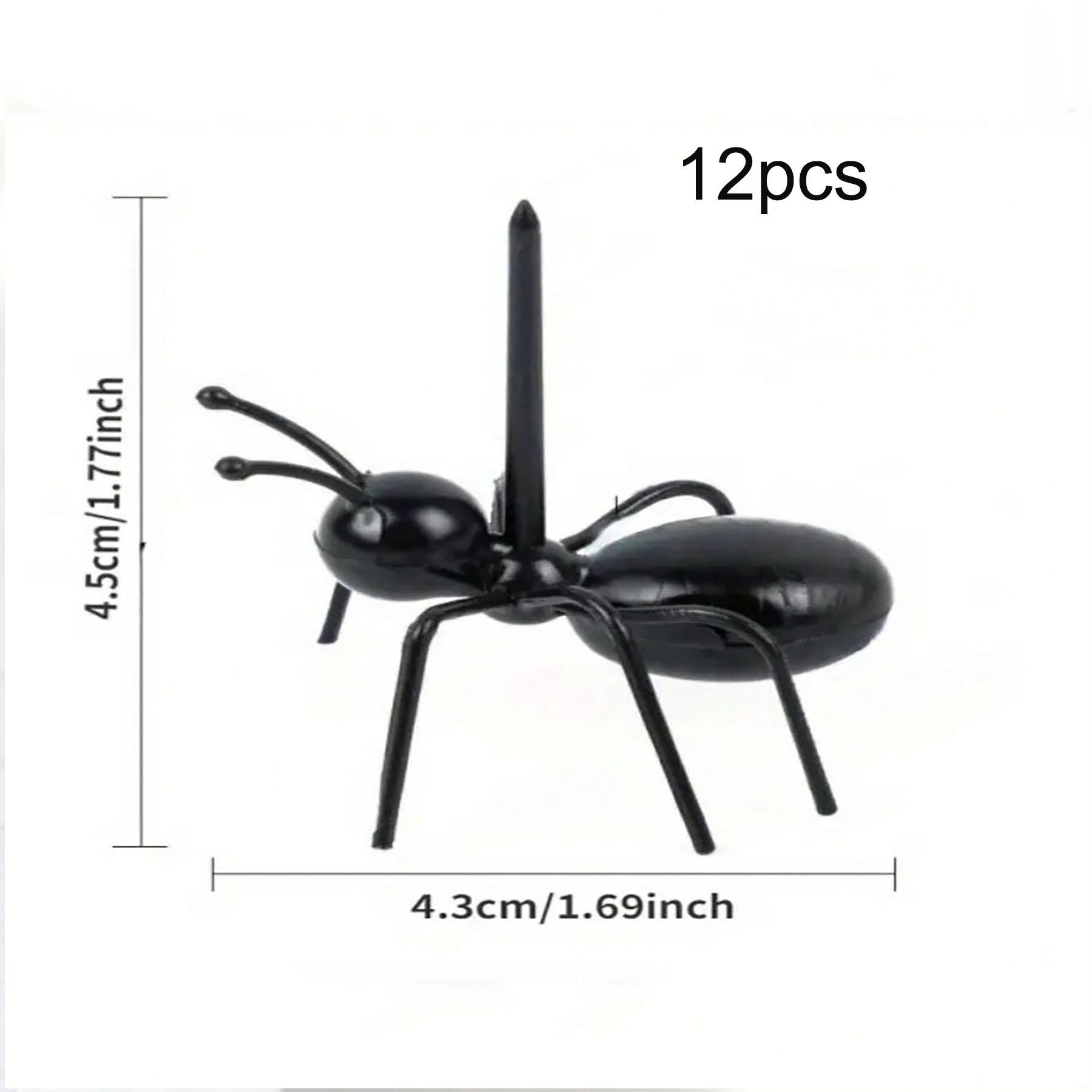 

12 шт. Креативные муравьиные палочки для фруктов на Хэллоуин, вилки для фруктов, многоразовые для еды и фруктов, украшения для вечеринки на Хэллоуин, домашний декор чёрный