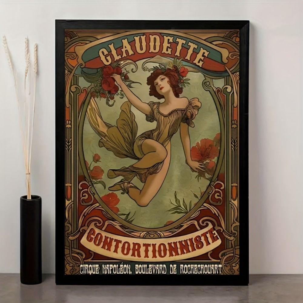 Vintage Art Nouveau Woman Tin Sign Retro Metal Panel Home Bar Cafe Decor