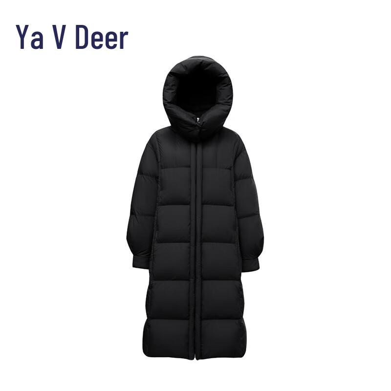 Yalu Women's Solid Hooded Long Down Jacket YYXFF5169