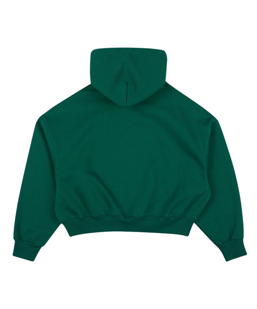Seven Flower Crop Hoodie Green