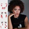 Cadılar bayramı Partisi Geçici Dövmeler Zombi Makyaj Skar Yara Kan Kanama dövme çıkartmalar Çocuklar Kadın Erkek Cosplay DIY Süslemeleri