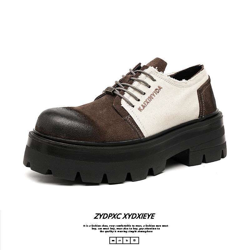 Street Shot Design Retro Derby Shoes Men's Platform Muffin Casual Leather Shoes Niche Men's Shoes 30399-E