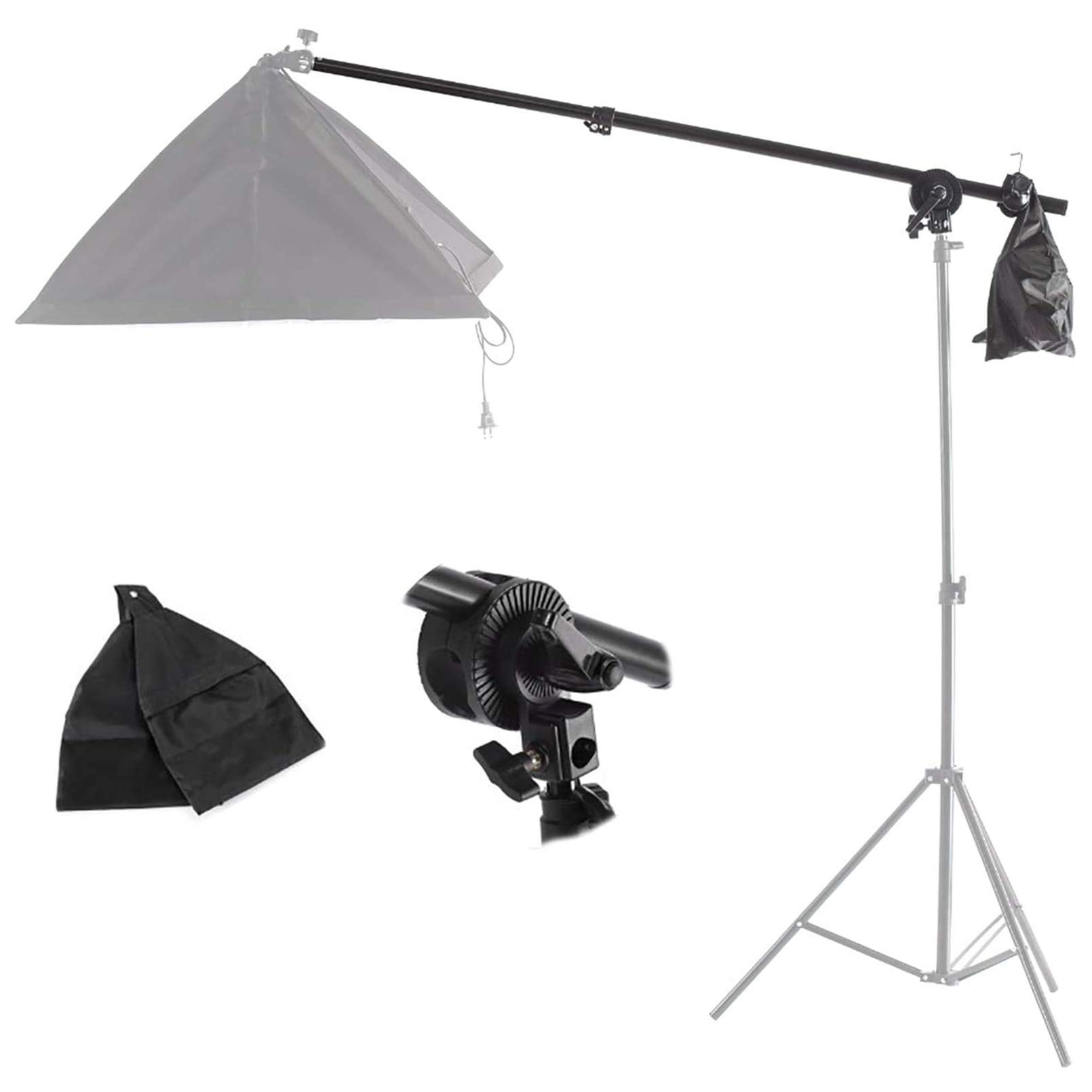 

Youngerfoto Light Boom Boom Arm для освещения, регулируемый от 75 см до Включает в себя вращающийся штатив, совместимый с другим фотооборудованием Arm, чёрный