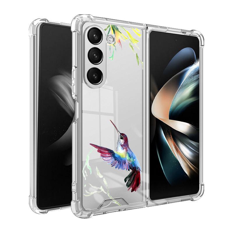 

Чехол-бабочка 2-в-1 для Samsung Galaxy Z Fold 5, защитный чехол для мобильного телефона из ТПУ и поликарбоната с рисунком Flip 5