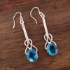 Schweizer Blautopas Ohrringe Edelstein Ohrring, 925 Sterlingsilber Ohrringe Schmuck Handgefertigte Ohrringe, Silberschmuck zum Verschenken