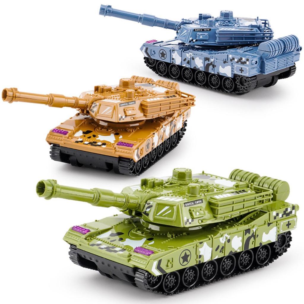 Mini Battle Tank Educational Toy Pull Back Vehicle Simulation Rotating Turret Sturdy PP