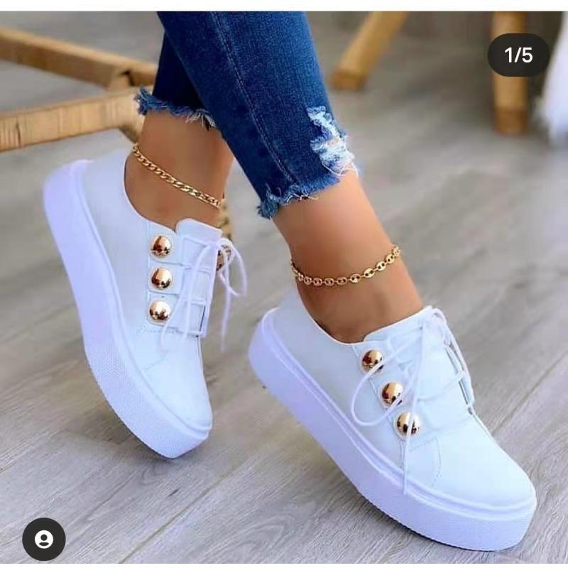 Fashion New Style Luxury Women Casual Sneakers Woman Fashion Spring Leather Sneakers Female Platform Vulcanize Shoes Zapatos De Mujer