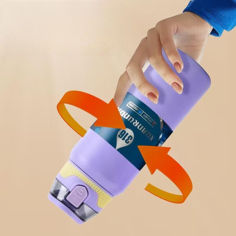 316 Stainless Steel Insulated Water Bottle Bounce Lid Sport Thermos Leak Proof Vacuum Flask Keep Hot Cold for Outdoor Gym Hiking