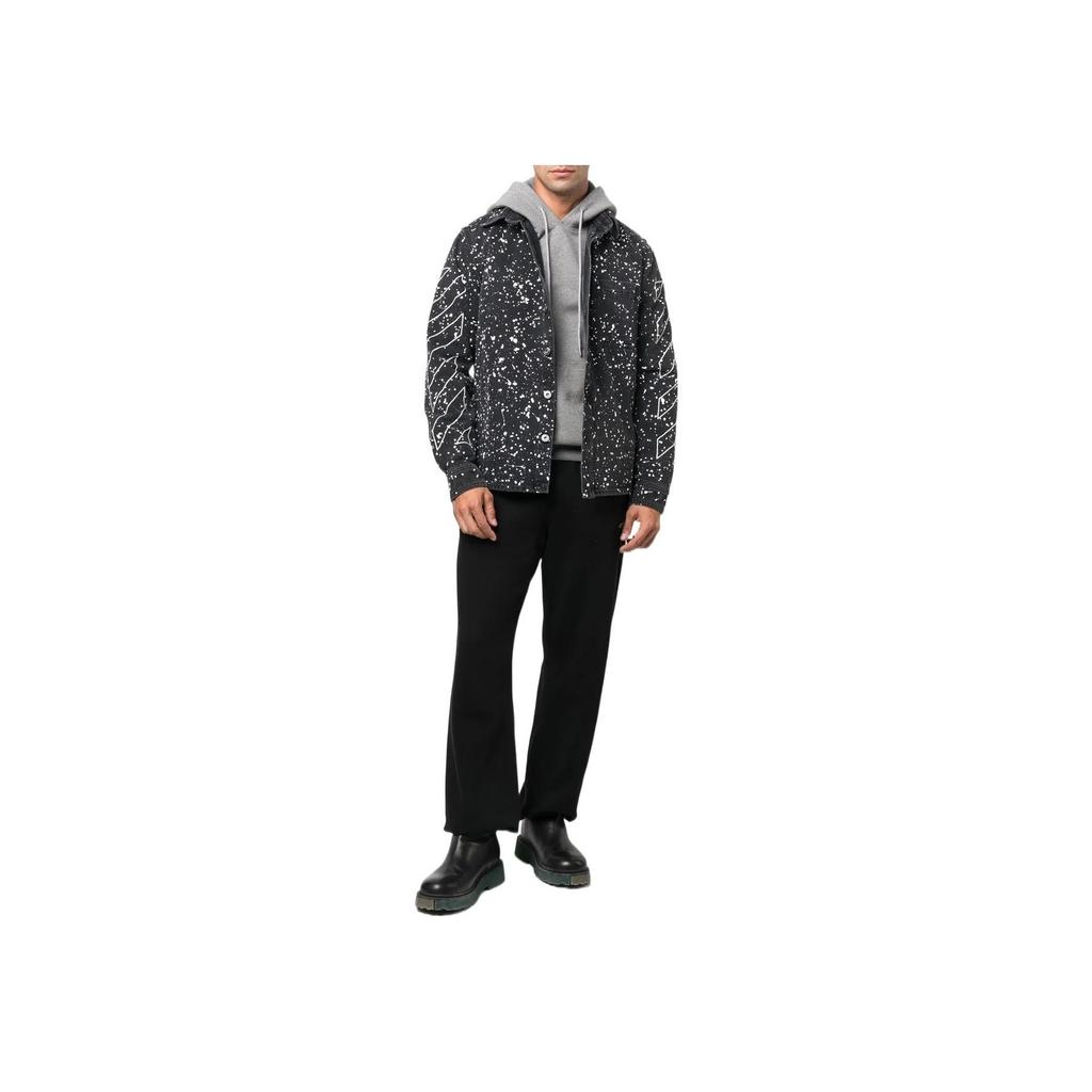 Off-White Diag Paint Denim Shirt Black/White Men Tops OMYD027F22DEN0011001