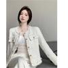 New French Celebrity Xiaoxiangfeng Daughter Pink Suit Short Jacket Women's Early Spring Autumn and Winter Top