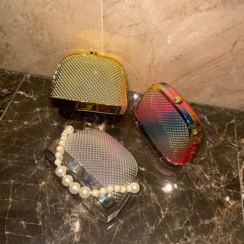 Niche Design Women'S Small Square Bag High Quality Pearl Wrist Celebrity Dinner Acrylic Clutch Bag
