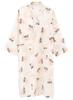 Sugofi Yukata Japanese Loungewear for Ryokan Floral 3 Suitable for Nursing Care White Women's Pajamas, Open-Front, Japanese-Style Gauze,