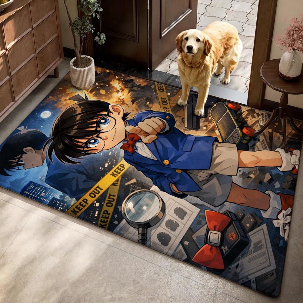 Detective Conan Anime Adventure Patterned Rug Absorbent Nonslip Carpet For Study Reading Area Home Party Decor Christmas Gift