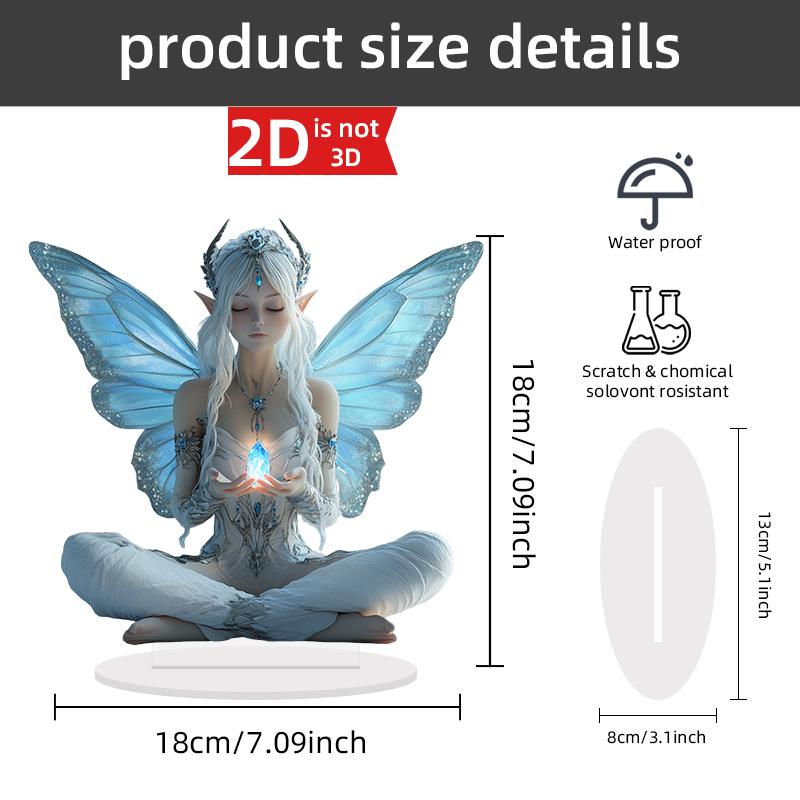 

2D Acrylic Angel Spirit Reading Desk Decoration Fairy Tale Story Home Office Club Cafe Decor Ideal Friend s Birthday Gift 1pcs