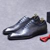 Fashion New Men's Shoes Italian Formal Shoes Oxford Men's Handmade Genuine Leather Laser Carved Business Party Shoes 37-46