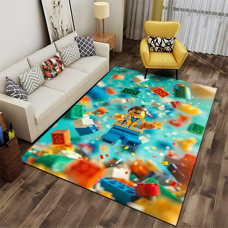 "Colorful Cartoon Block Character Carpet for Living Room Decor Floor Rug" Suitable for Use As an Anti-slip for Living Room Bedroom Sofas