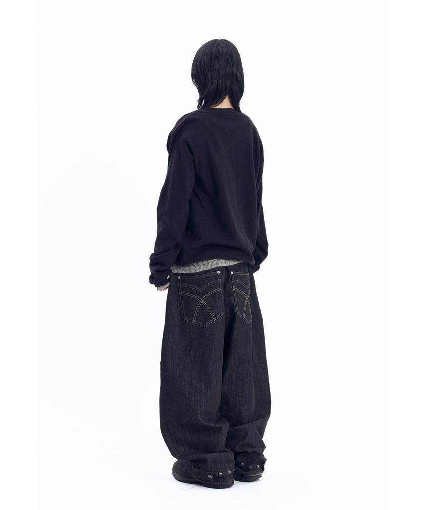 AAKAM Layered V-Neck Knit (Black)
