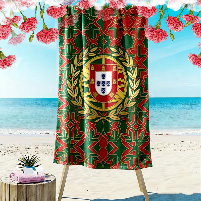 Telo mare Gloria del Calcio Portoghese Campeggio all'aperto Telo mare per foto vacanza Lungomare Telo per piscina esterna Telo da bagno ad asciugatura rapida