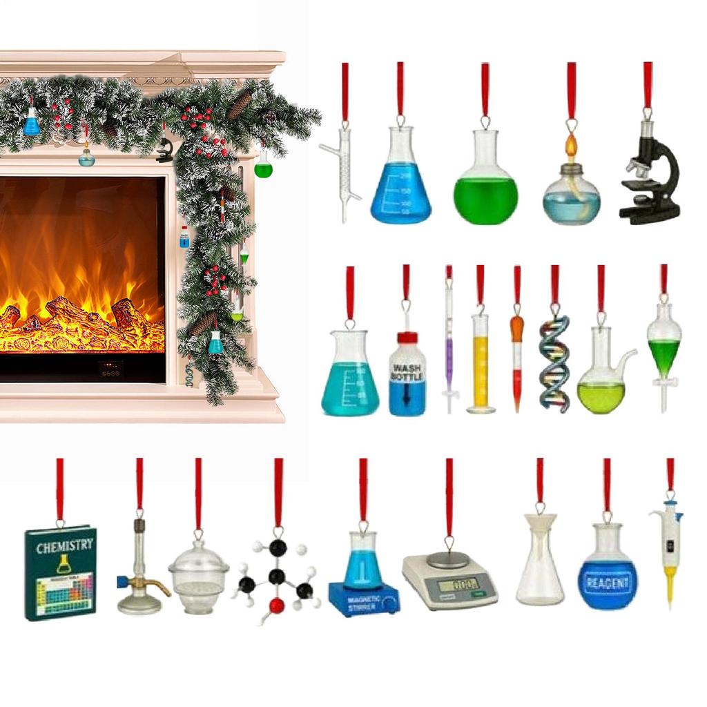 2026 Christmas Chemistry Advent 2D Acrylic Seasonal Decor 24 Days Science Countdown Calendar Ornaments for Christmas Decor