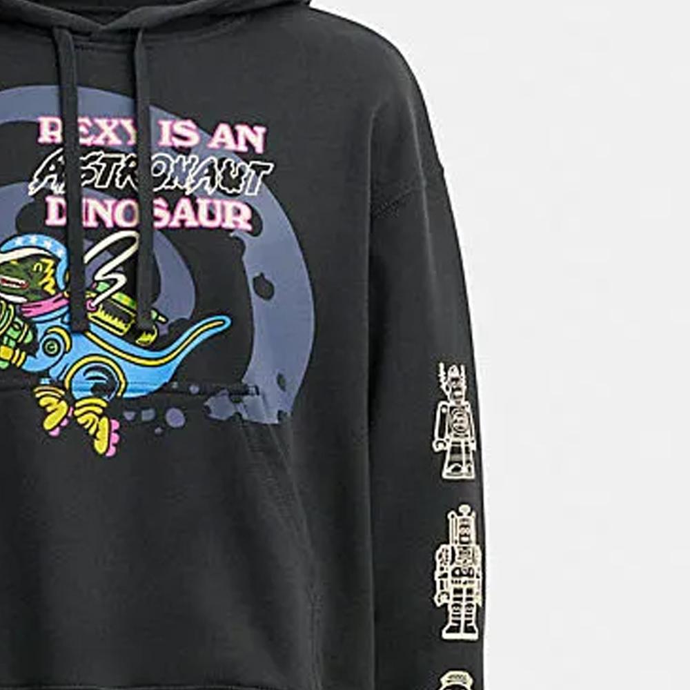 Coach Cosmic  FW23 Letter Pattern Printed Hoodie Unisex hoodies Black CN698-BLC