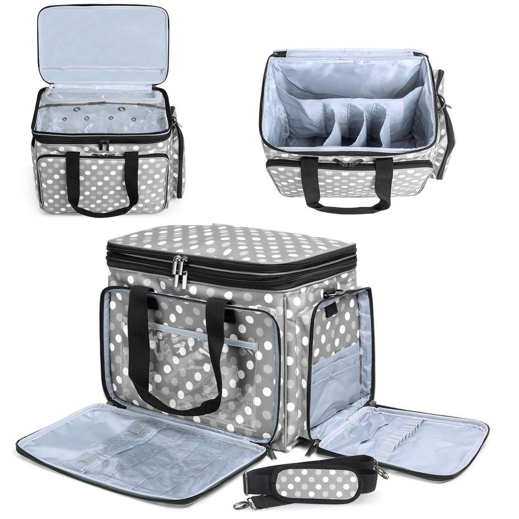 Luxja Stricktasche für Rundstricknadeln und Häkelnadeln Perfekt für die Aufbewahrung und den Transport von Strickzubehör Garn, Nadeln, Haken, (14"/35cm) -