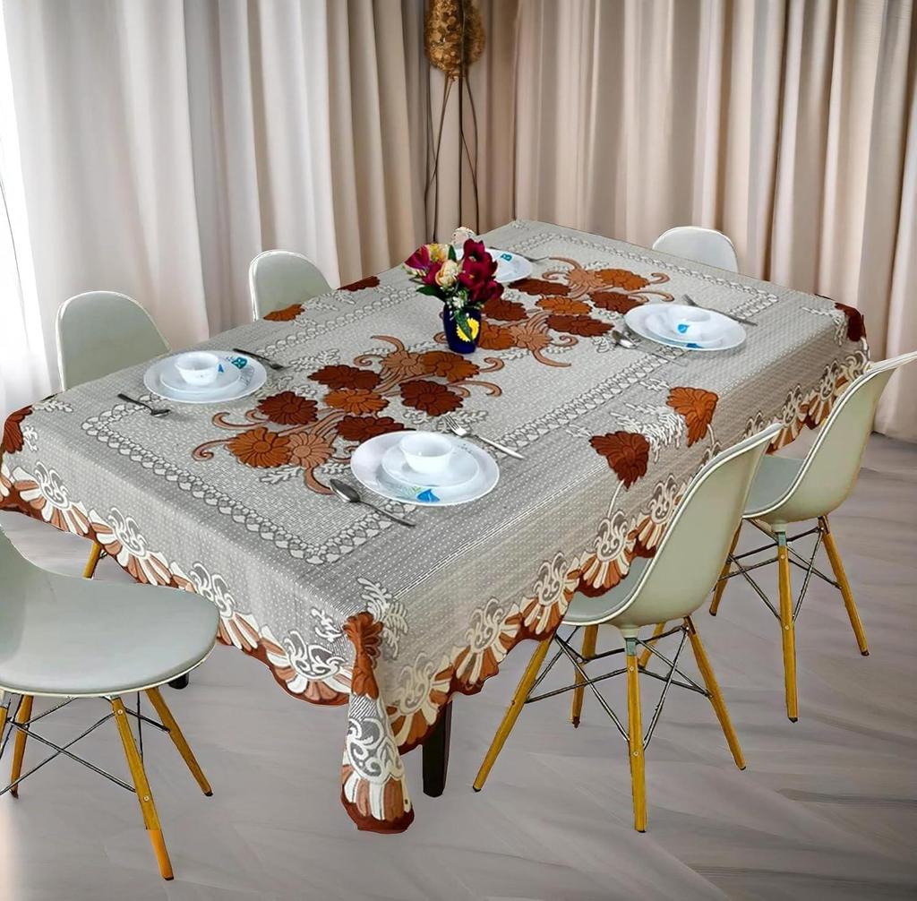 Cotton Dining Table Cloth 6 Seater - 60x90 Inch Cover - Durable Table Protector Cloth - Dining Table Cover 6 Seater Waterproof