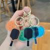 Creative Pickleball Racket Metal Keychain Colorful Hollow Golf Ball Keychains Dink Ball Fans Party Gift Bag Pendant