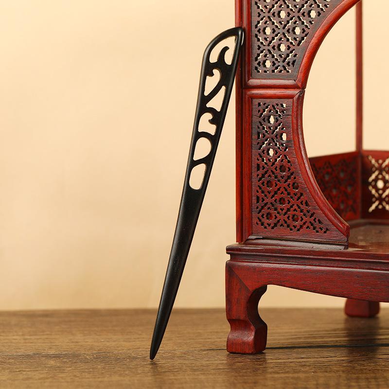Ebony Hairpin, Ancient Hairpin, Simple Modern Disc Hairpin, Wooden Hairpin, Chinese Hanfu Cheongsam Headdress