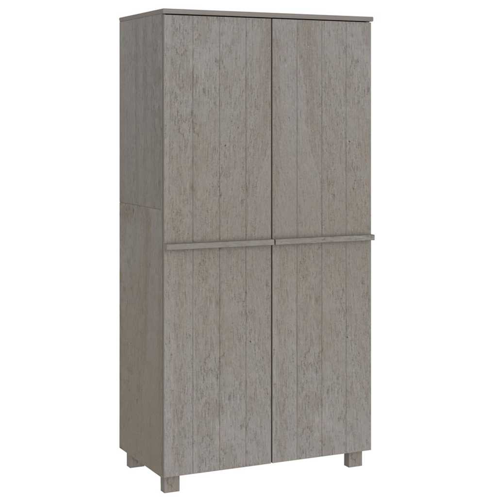 HAMAR Kleiderschrank Hellgrau 89 x 50 x 180 cm Massivholz Kiefer