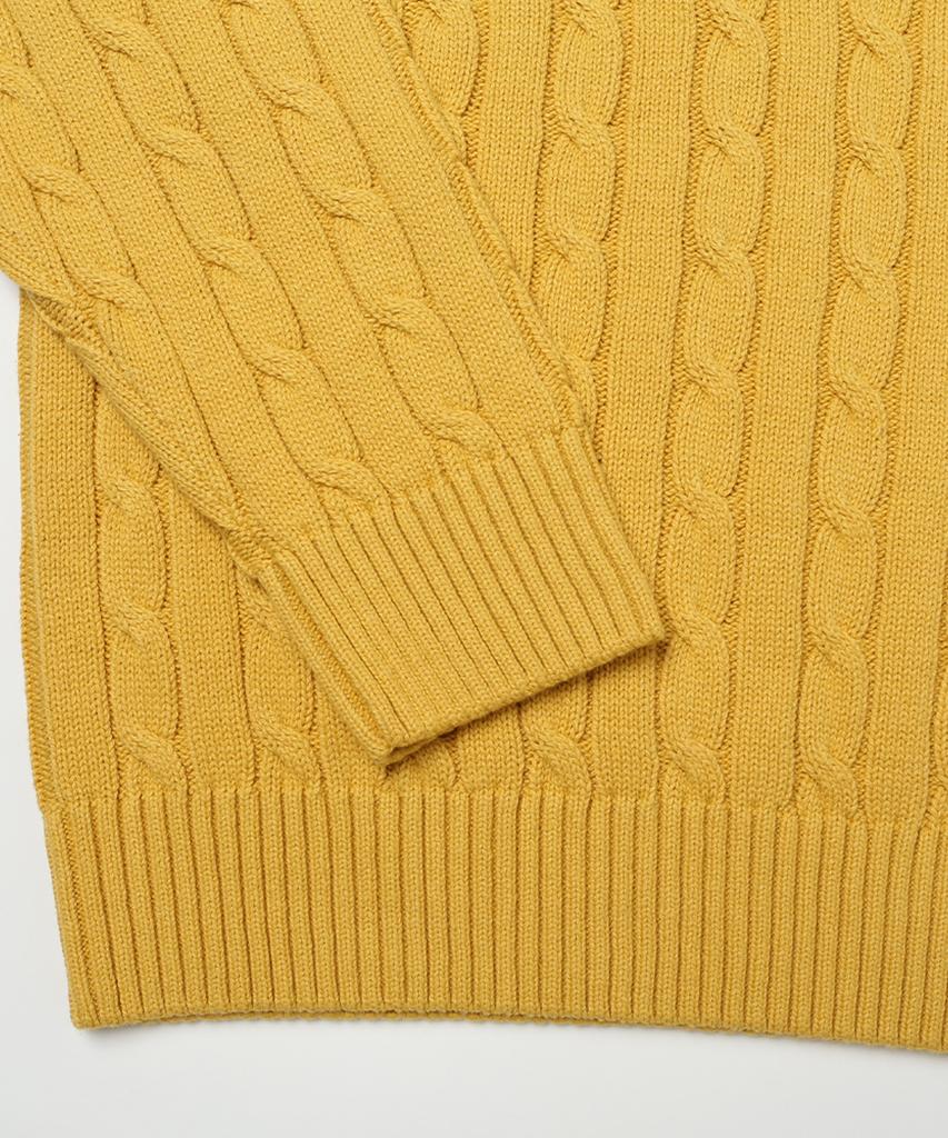 UCLA Unisex Round Neck Cable Knit [Yellow](Uzalk8A_75)