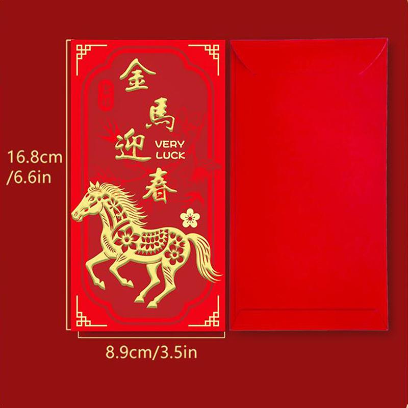 6 Buc Plicuri cu Bani Anul Chinezesc Pliculețe Roșii Norocoase Anul Calului 2026 Plic Roșu Festivalul Primăverii Nuntă Aniversare Plic