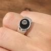 Punk Gothic Number 8 Billiards Ball Ring for Women Vintage Silver Plated Retro Charm Billiards Rings Finger Jewelry