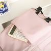 Three-Piece Backpack Set Student Schoolbag Girls Solid Colorlarge Capacity Backpack with Shoulder Bag Pen Bag