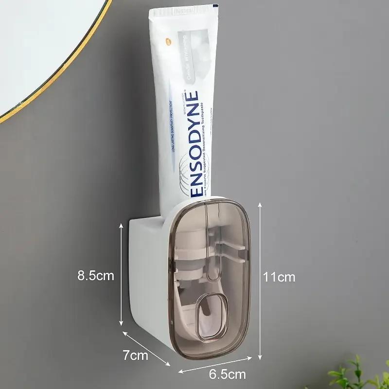 1 STK Automatisk tannkremdispenser Baderomstilbehør Veggfeste Lazy Toothpaste Squeezer Tannbørsteholder