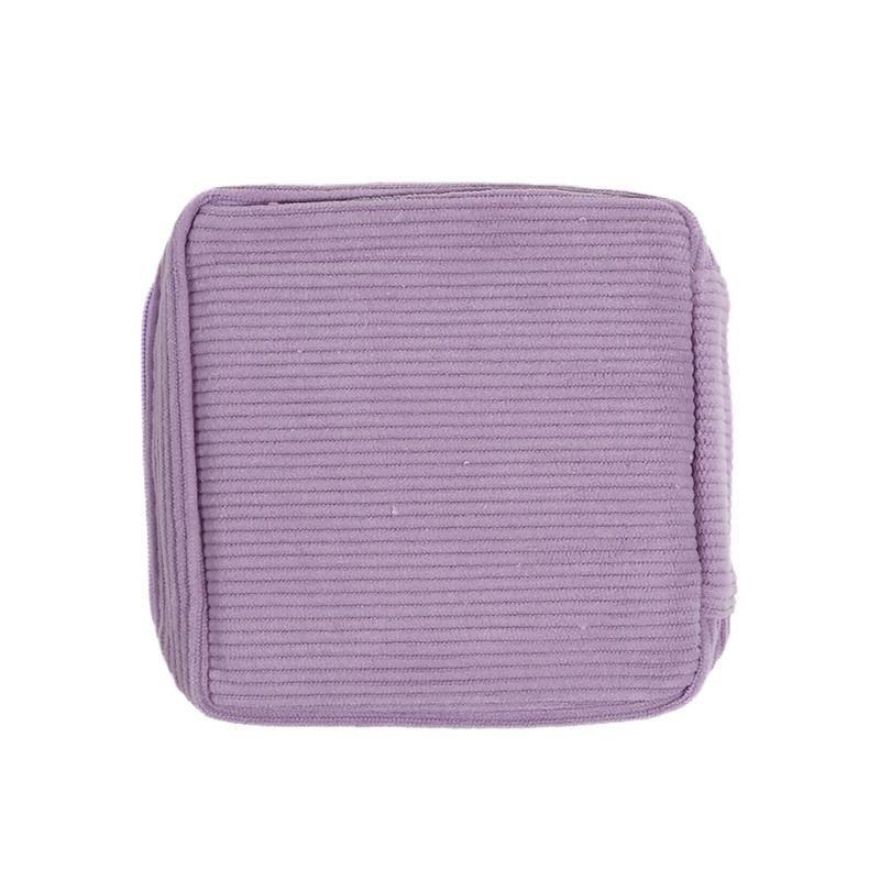 Small Cute Corduroy Toiletry Bag Zipper Makeup Pouch Private Sanitary Pads Case for Lipsticks Tampons Accessories Case