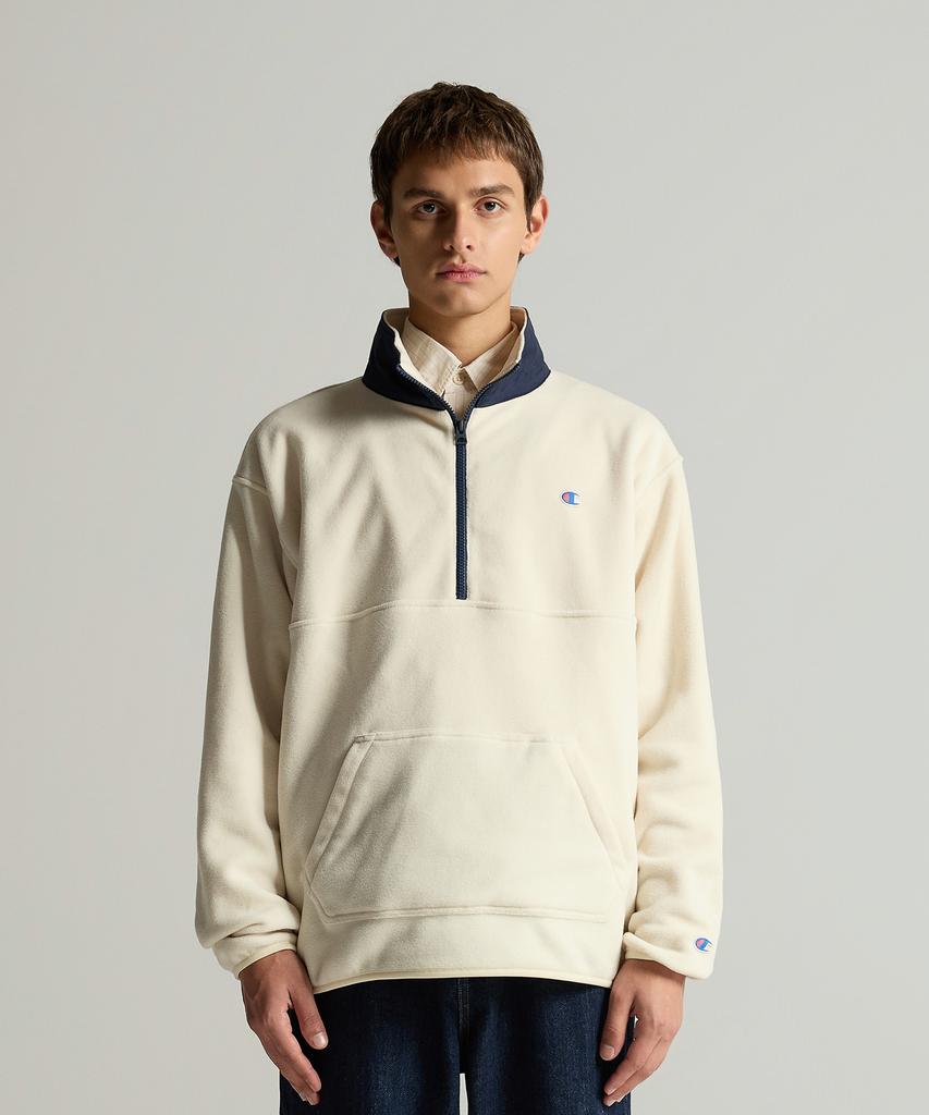 Champion Heritage Polartec Loose Fit Half Zip Fleece Ecru