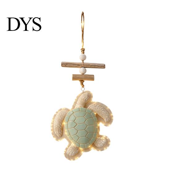 Beach Themed Home Decor Lighted Wooden Sea Turtle Wall Decor, Beachy with Warm LEDs, Decorative Sign Luminous Coastal Nautical Hanging for Balcony