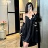 [Carefully Selected] Lace Camisole Nightdress, Summer with Bra Pad, Sexy Ice Silk Nightgown, Pure and Alluring Style Slip Dress Coat Set