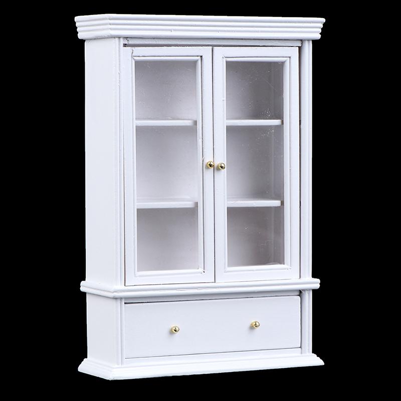 1:12 Миниатюрная деревянная мебель для кукольного домика Белый шкафчик Аксессуары для кукольного домика