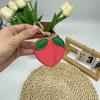 Creative fruit change bag, small peach leather change bag, mini hanging keychain earphone bag.