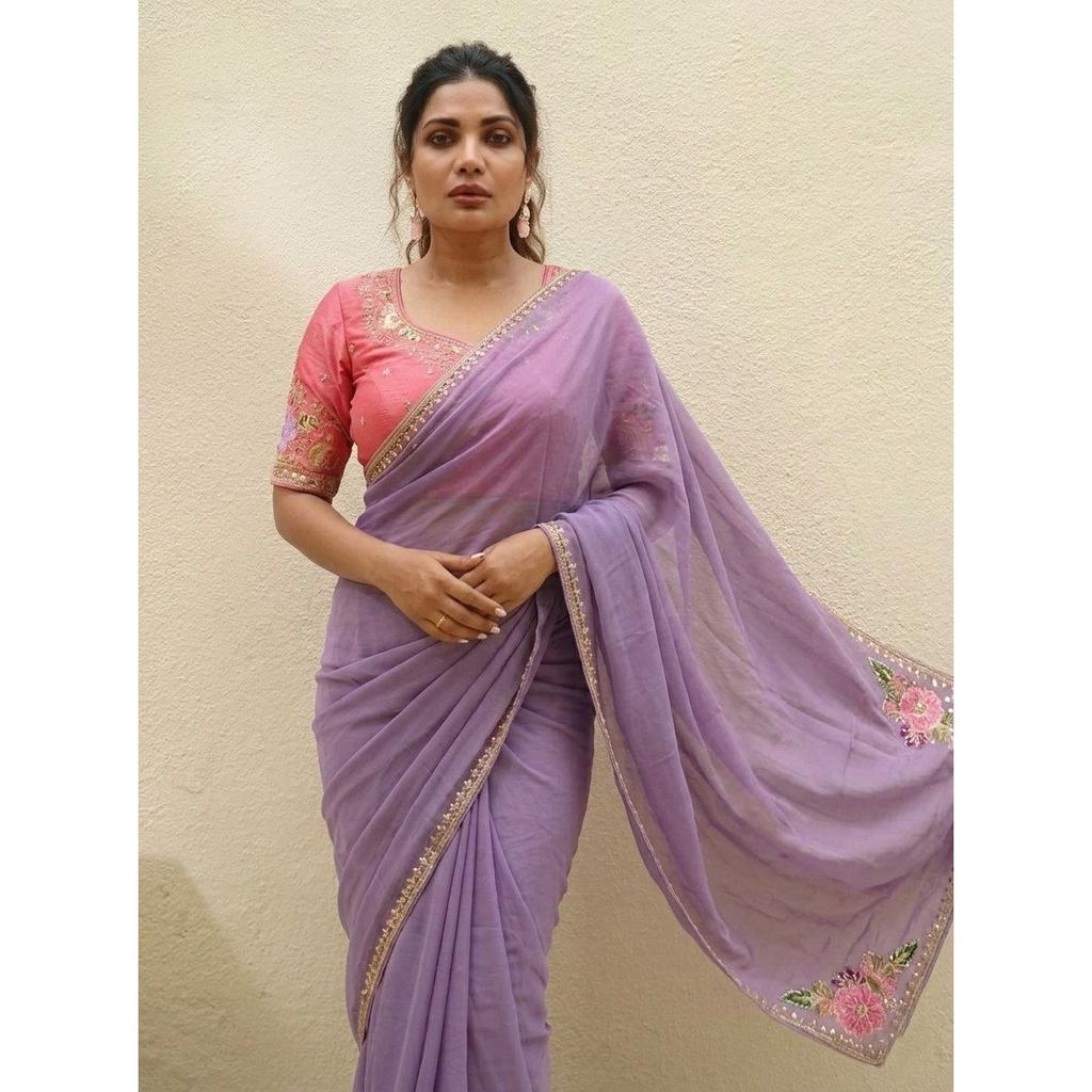 New Launch - Premium Rangoli Silk Wedding Saree with Embroidered Batta and Cutwork Border