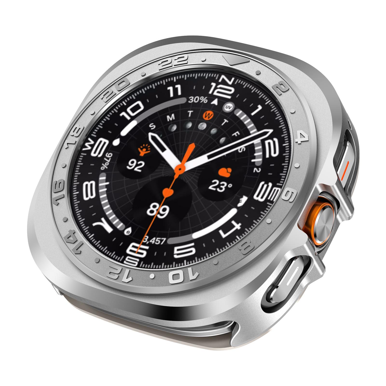 

Metal Case For Samsung Galaxy Watch Ultra 2025 Case Accessories Hard Frame Metal Case for Samsung Galaxy Watch 7 Ultra 47mm Galaxy Ultra 2025 серебряный