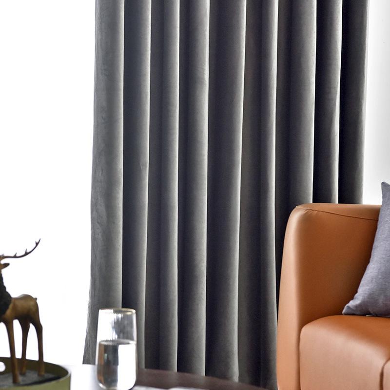 Simple Flannel Cotton Flannel Rose Dirty Powder Curtain Fabric Finished Product