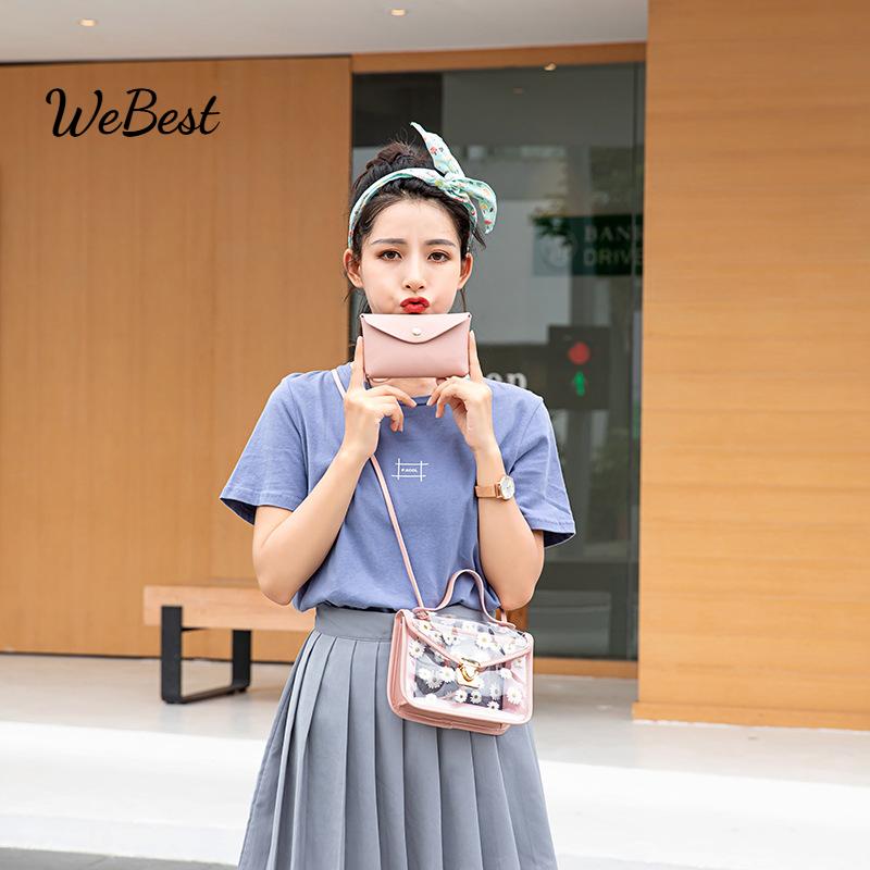 

Daisy Print Transparent Nested Shoulder Phone Bag зелений