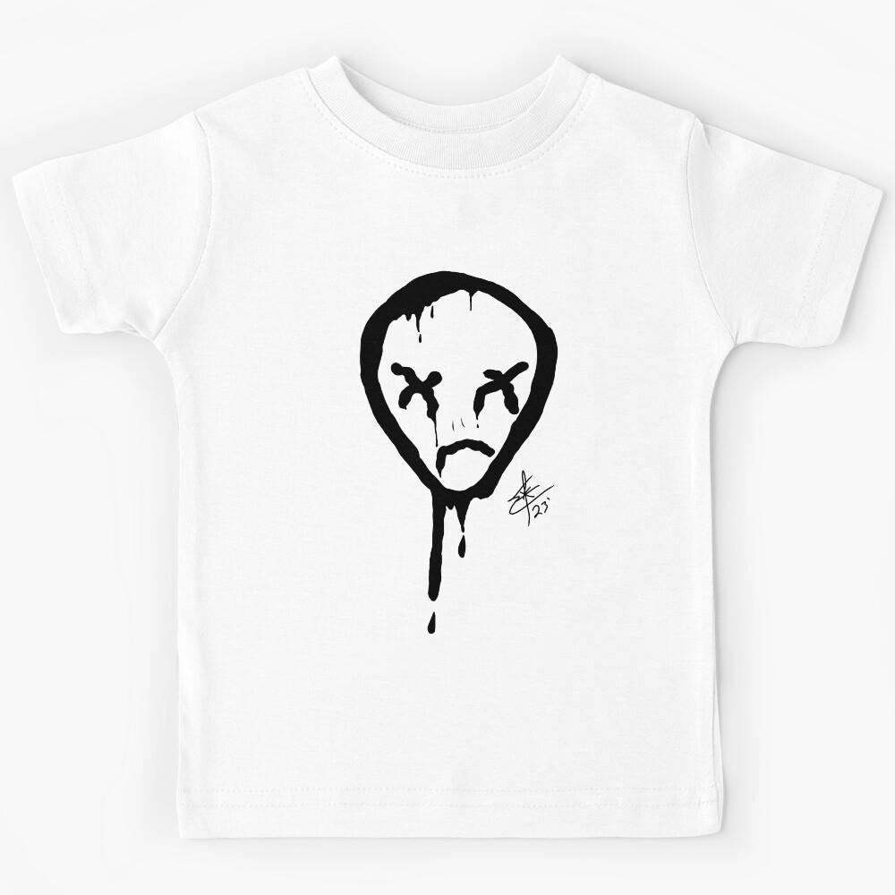 Graphiti Alien Head in Black Ink Kids T-Shirt 130