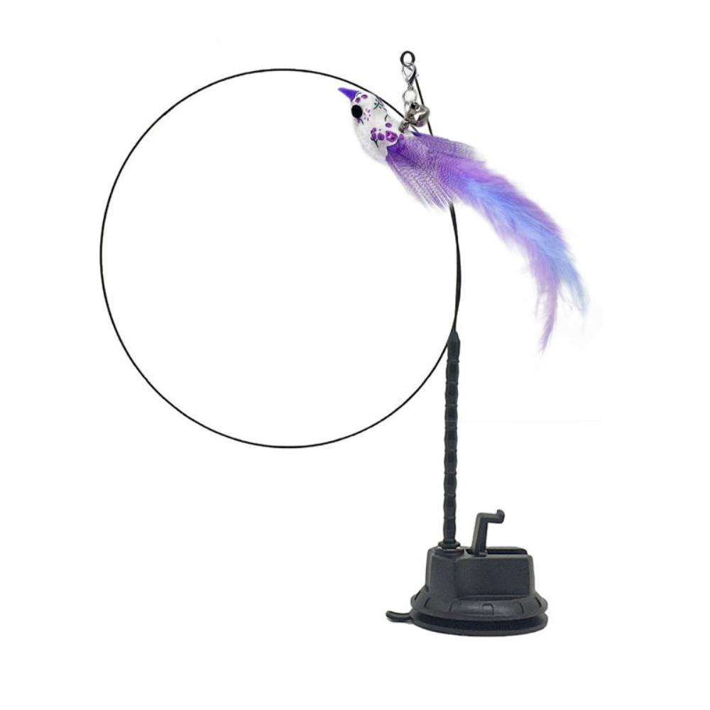 Auto Interactive Cat Toy Wand Detachable Hands-Free Cat Stick Toy with Bell Simulation Bird Interactive Cat Toy Pet Supplies