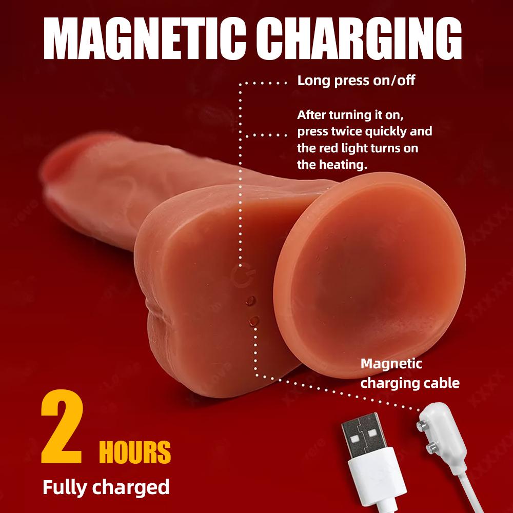 Vibrator Telescopic Dildos Female Realistic Thrusting Dildo Heating Telescopic Fake Dick Anal G-Spot Stimulator Vagina Penetration Adult Women Sex Toy