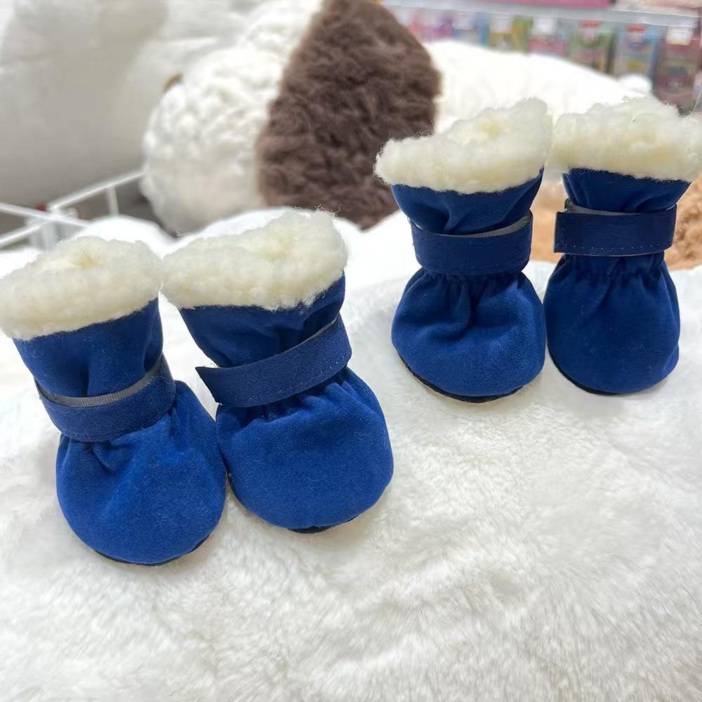 Soft-Soled Fluffy Pet Boots for Teddy & Pomeranian: Warm Indoor Autumn/Winter Cat & Dog Booties