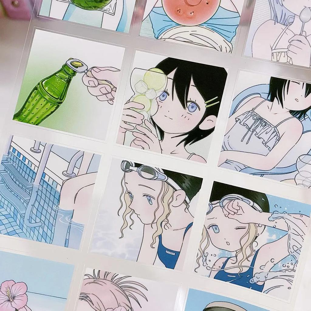 1Pc Japanese Showa Retro Style Anime Girl PET Stickers Kawaii Scrapbooking Journal DIY Decoration Phone Case Luggage Decoration